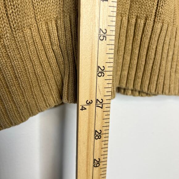 Eddie Bauer Sweater Mens Large Tan Shawl Collar Knit Grandpacore Linen Fisherman - Picture 7 of 9